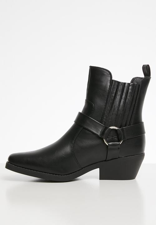 Cotton On - Tara square toe harness boot - black