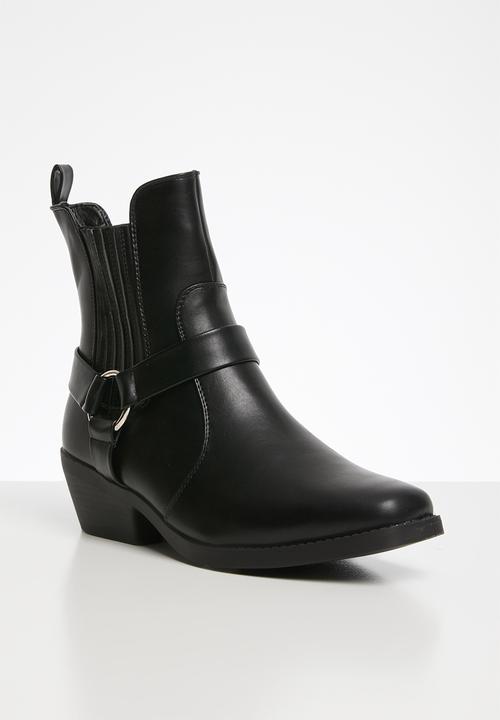Cotton On - Tara square toe harness boot - black