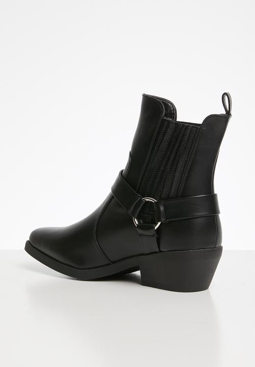 Cotton On - Tara square toe harness boot - black