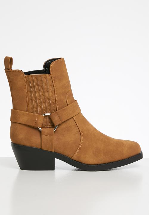 Cotton On - Tara square toe harness boot - tan
