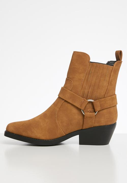 Cotton On - Tara square toe harness boot - tan