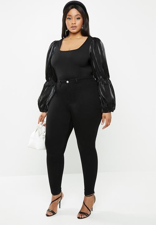 Glamorous - Plus square neck blouse - black