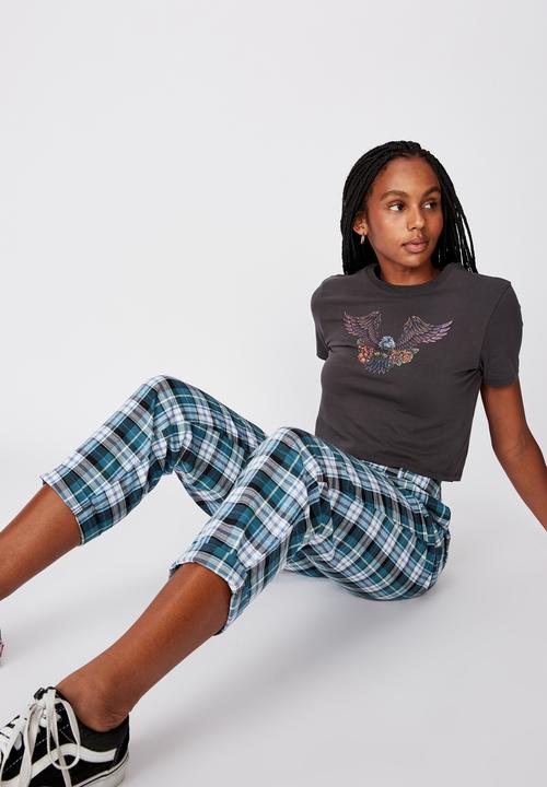 Factorie - Tapered leg check pant - multi 