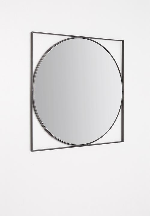 Sixth Floor - Atlas round mirror - black