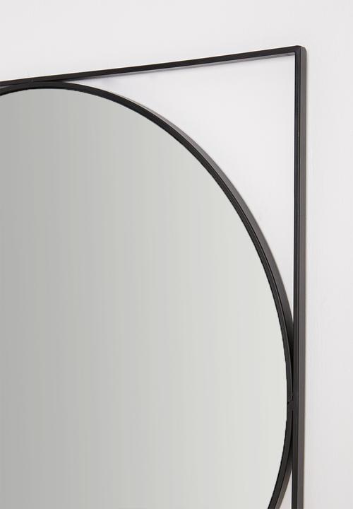Sixth Floor - Atlas round mirror - black