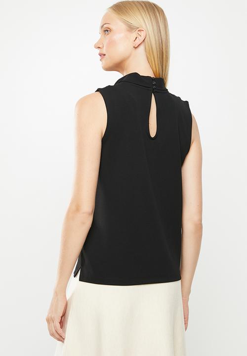 Jacqueline de Yong - Catia sleeveless neck binding top - black