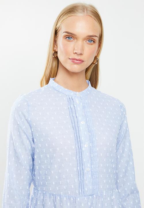 Jacqueline de Yong - May long sleeve short dress - blue 