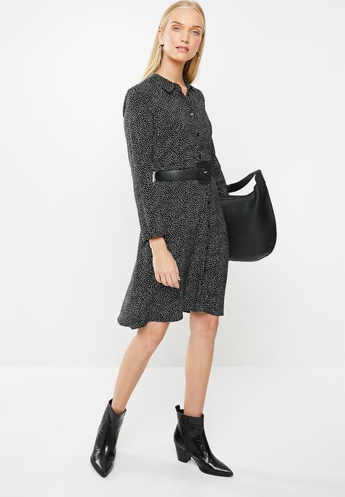 Jacqueline de Yong - Ollie 7/8 shirt dress - black & white