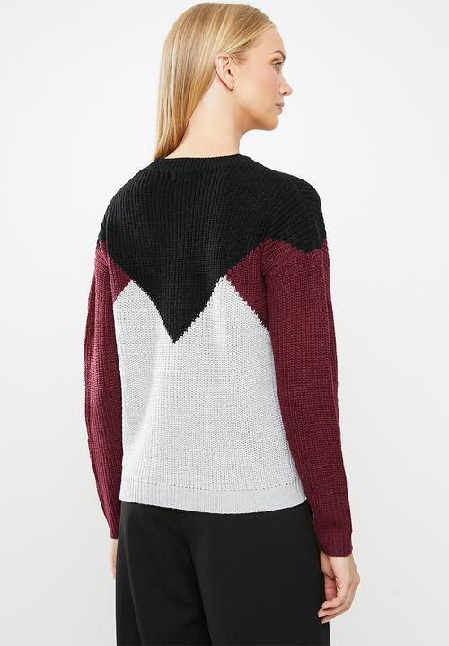 Jacqueline de Yong - Heavy long sleeve o-neck pullover - multi 