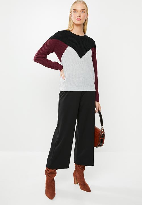 Jacqueline de Yong - Heavy long sleeve o-neck pullover - multi 