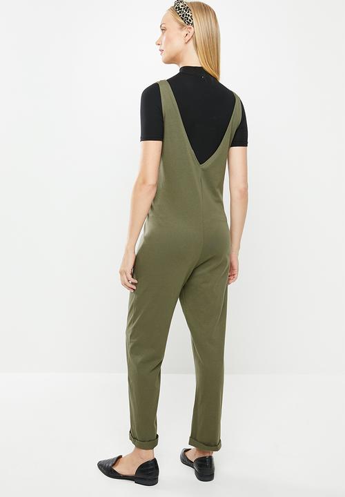 Jacqueline de Yong - Saki sleeveless button jumpsuit - green 