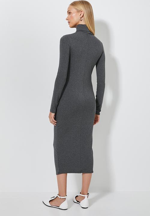 Superbalist - Poloneck midi dress - grey