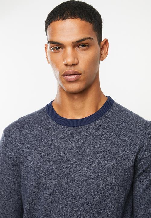 Selected Homme - Braden cot crew neck knit - blue