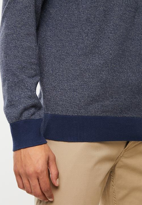 Selected Homme - Braden cot crew neck knit - blue