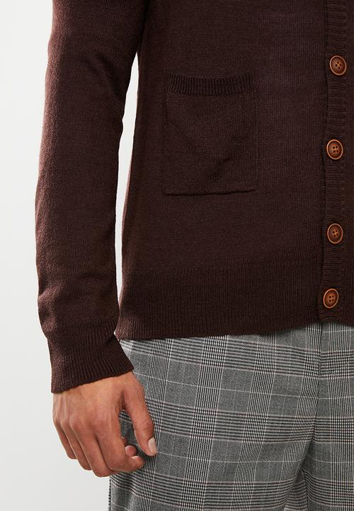 Brave Soul - Ghazelie button up cardi - burgundy