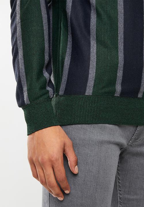 Brave Soul - Lyons vertical stripe crew knitwear - multi