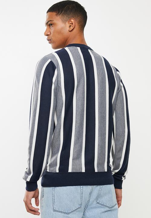 Brave Soul - Lyons vertical stripe crew knitwear - multi
