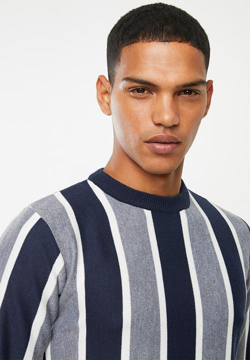 Brave Soul - Lyons vertical stripe crew knitwear - multi