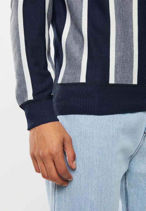 Brave Soul - Lyons vertical stripe crew knitwear - multi
