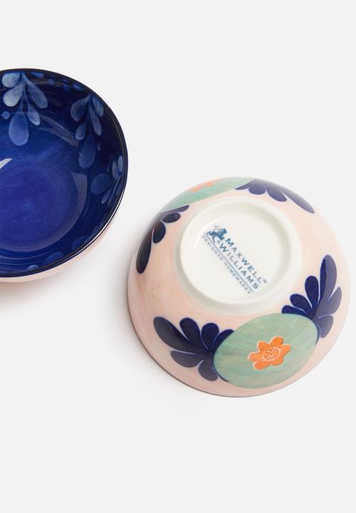 Maxwell & Williams - Majolica dip bowl set of 4 - ink peach
