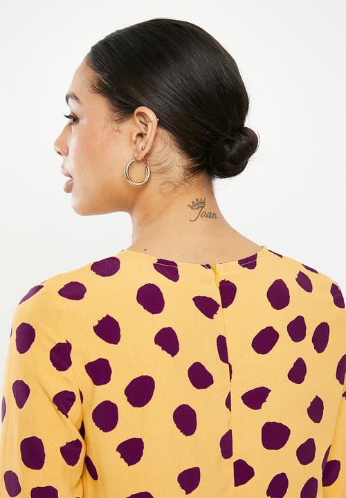 Glamorous - Messy spot tunic - yellow & purple