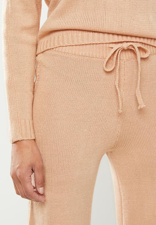 Missguided - High neck jumper side split jogger coord - pink