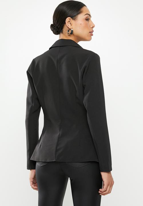 Missguided - Longline hook and eye corset front shirt - black