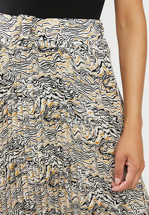 Glamorous - Abstract pleated midi - multi