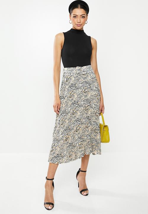 Glamorous - Abstract pleated midi - multi