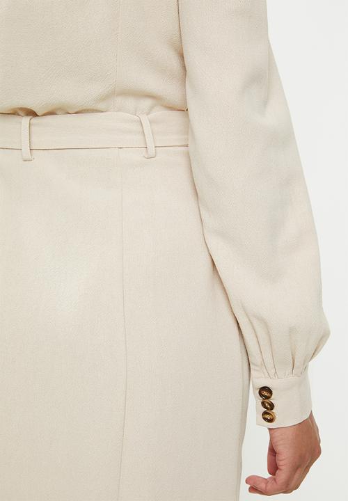 Glamorous - Button through mini with square neck - beige 
