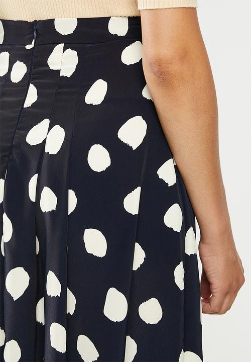 Glamorous - Messy spot skirt - navy & cream 