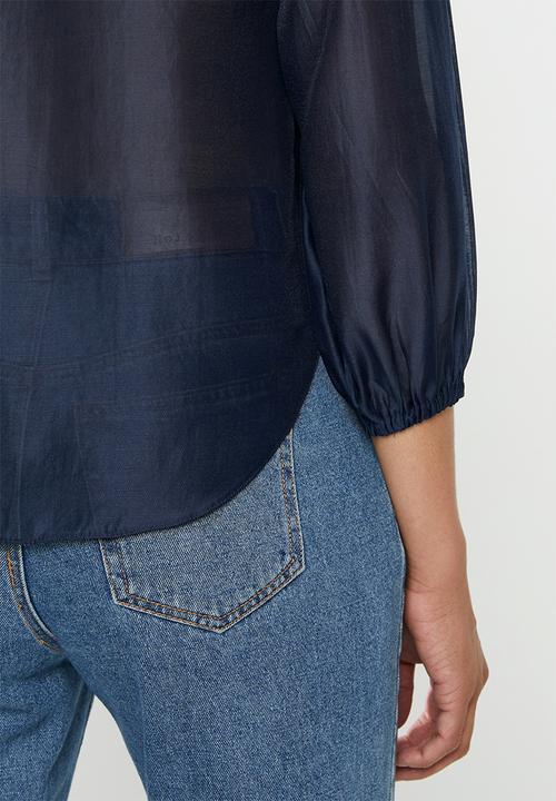 Glamorous - Organza puff sleeve - navy