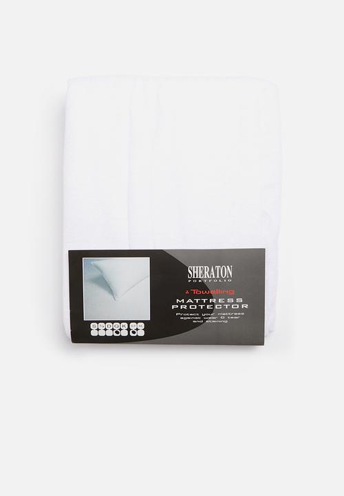 Sheraton Textiles - Terry towelling mattress protector - white