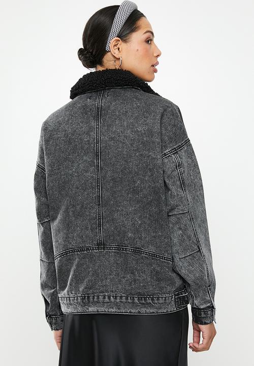 Missguided - 80's batwing collar oversized jacket - black