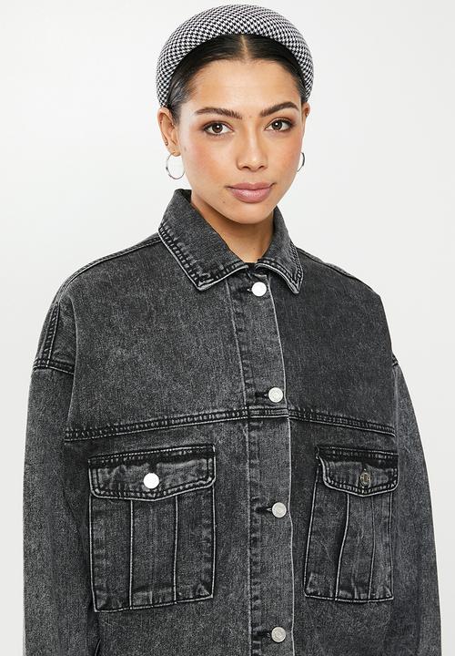 Missguided - 80's batwing collar oversized jacket - black