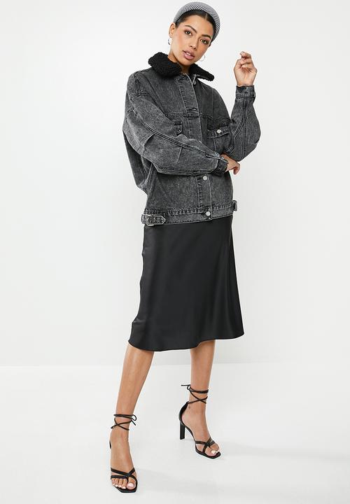 Missguided - 80's batwing collar oversized jacket - black