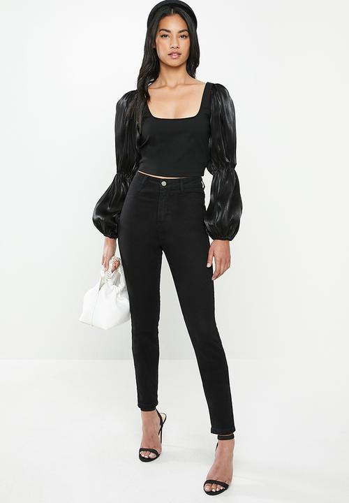Glamorous - Petite square neck blouse - black