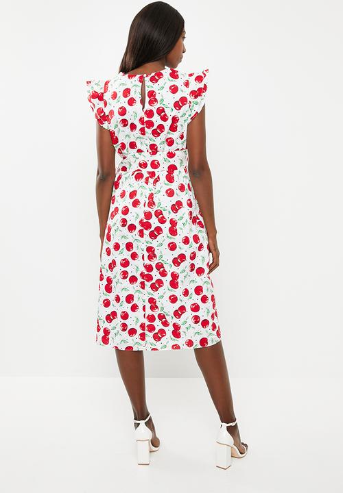 Glamorous - Maternity cherry tie waist dress - multi