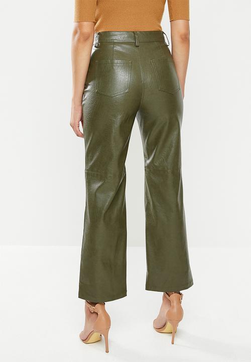 Glamorous - Pu crop trouser - khaki