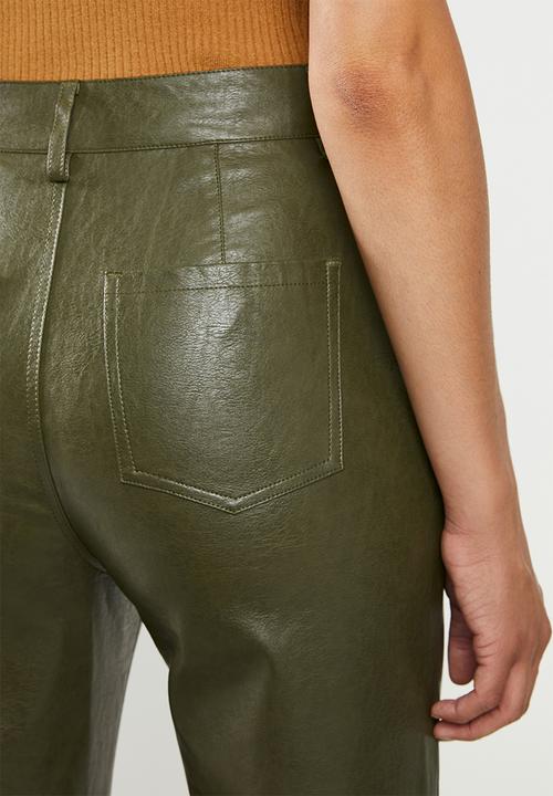 Glamorous - Pu crop trouser - khaki