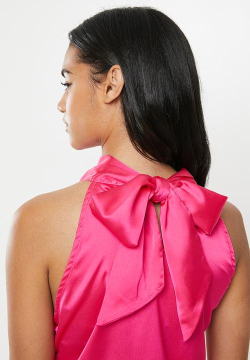 Glamorous - Petite halter sateen top - pink