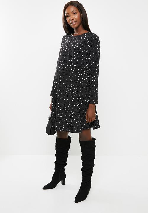 Glamorous - Maternity messy spot tunic - black & white