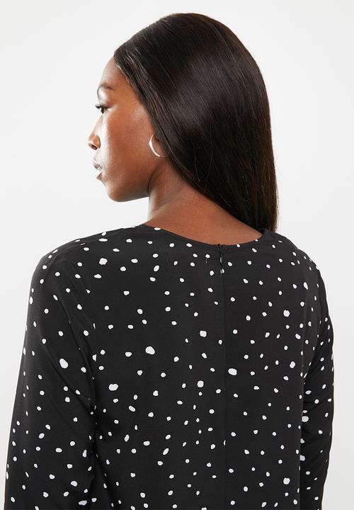 Glamorous - Maternity messy spot tunic - black & white
