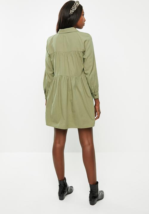Glamorous - Maternity button through babydoll - khaki