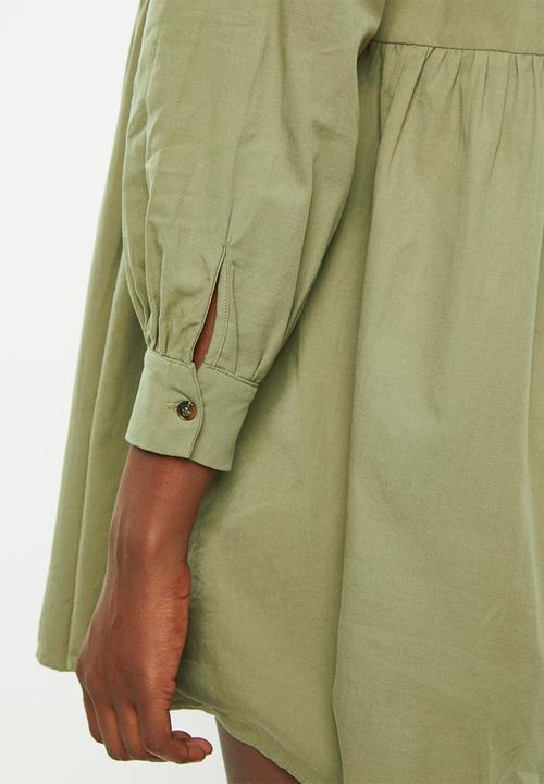 Glamorous - Maternity button through babydoll - khaki