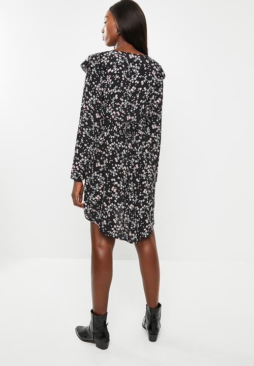 Cotton On - Maternity cross front babydoll dress millie floral - black