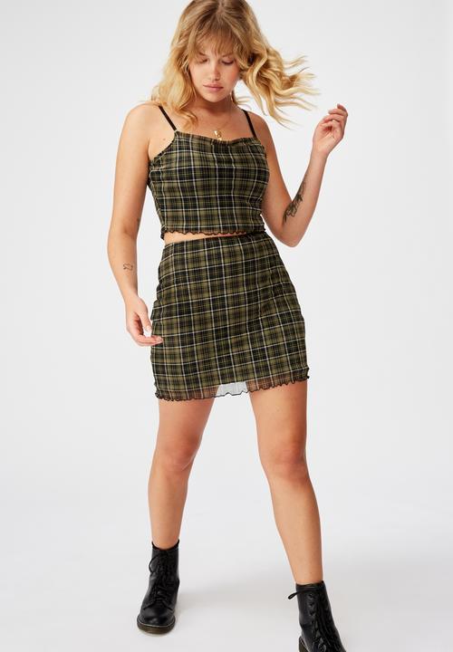 Factorie - Mesh skirt - khaki & black 