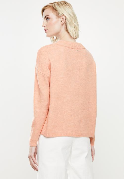 Vero Moda - Rana long sleeve o-neck knit - coral 