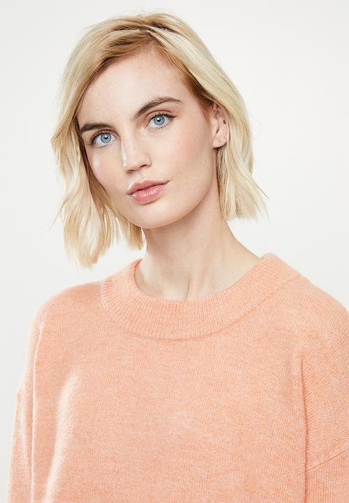 Vero Moda - Rana long sleeve o-neck knit - coral 