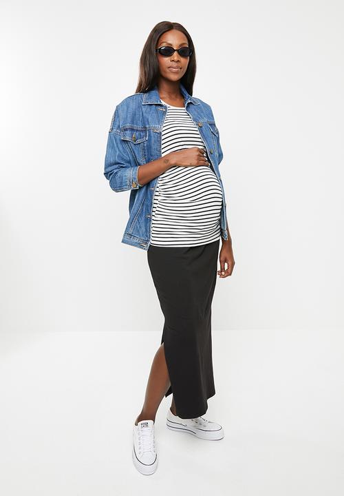 Cotton On - Maternity side split maxi skirt - black